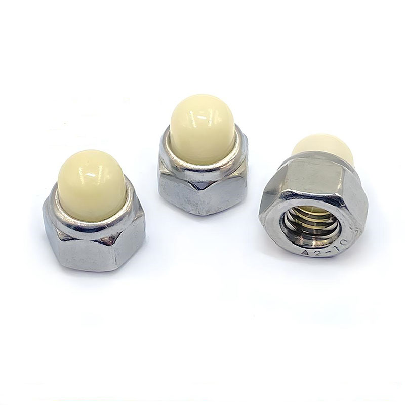 Hexagon hình vòm đai ốc với chèn phi kim loại